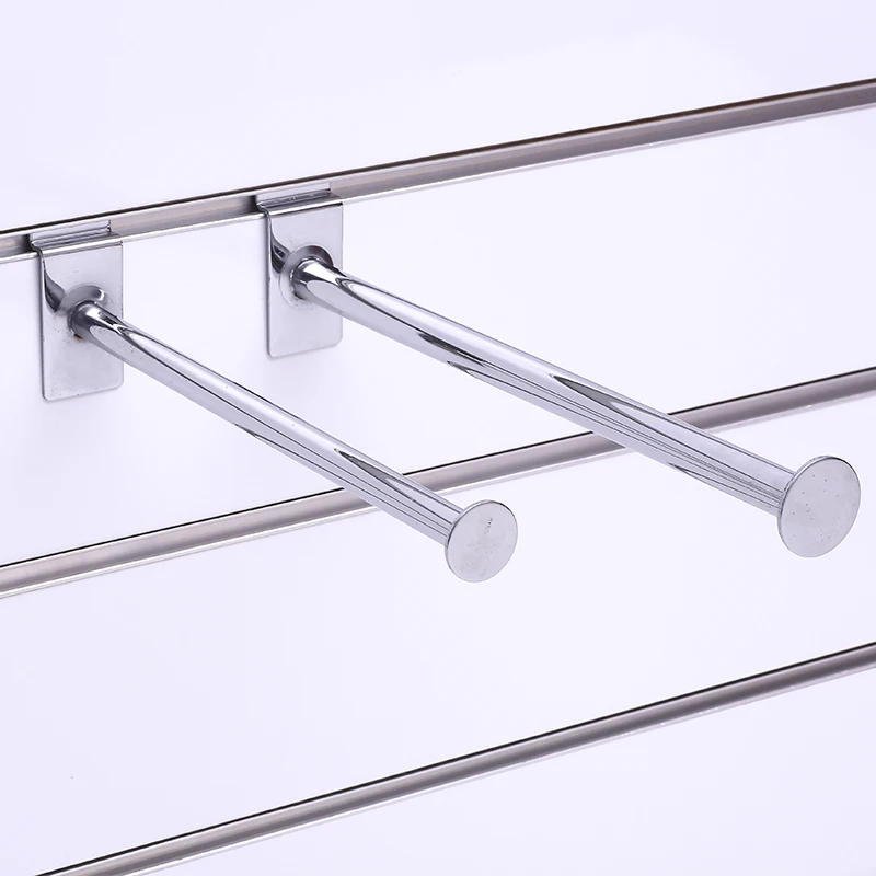 Fast delivery circular pipe metal bra hanger hanging slat board plate slatwall hooks for bra clothes showing