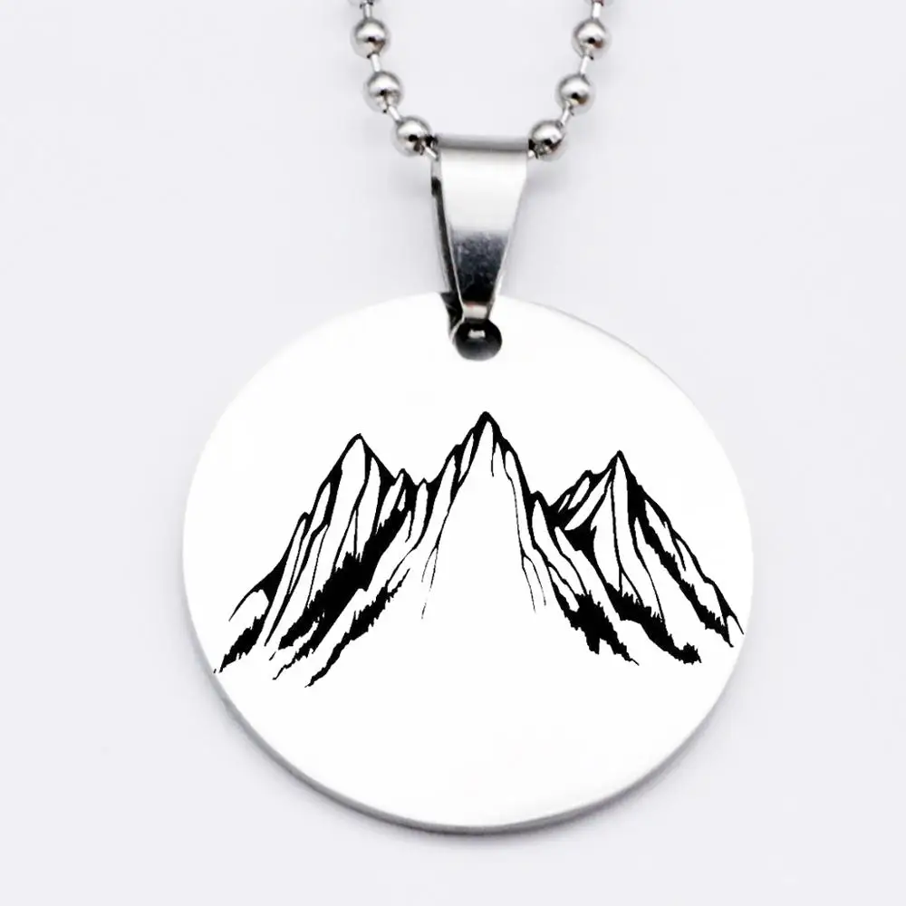 

Newest Design Stainless Steel Jewelry Sport Lover Gift Mountain Necklace YP6294