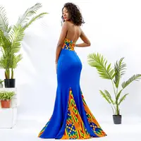 

2019 Shenbolen High Quality African Kente Wedding Bridal Dress Jersey Maxi Evening Mermaid Dress For Ladies