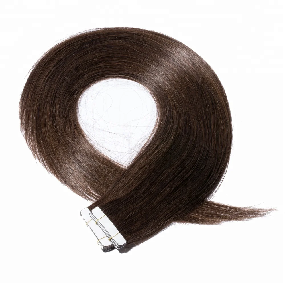 

14-24'' Dark brown remy human hair Straight brazilian tape in hair extensions