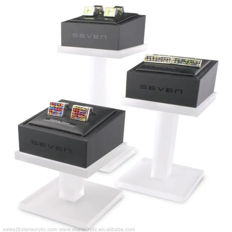 White Square Jewellery Plinth Plexiglass Plinth Display Plain Display