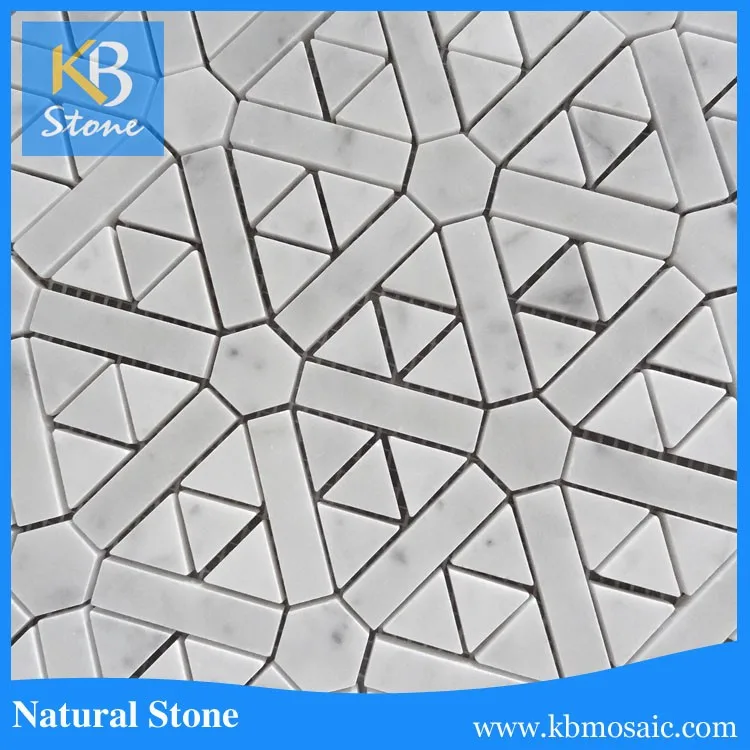 Hexagon shape marble mosaic natural stone 3d wall and floor tile