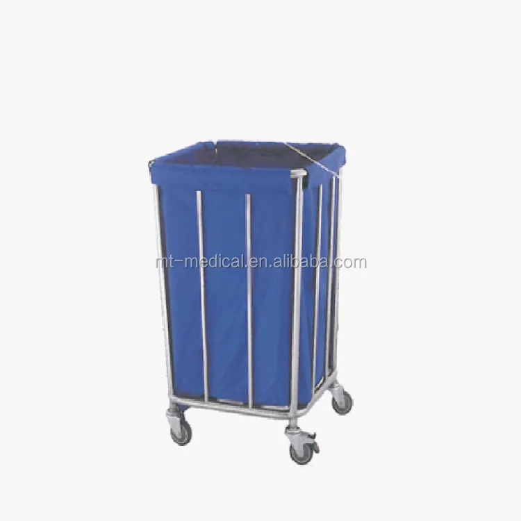 SS Medical Hospital Single Cleaning Laundry Trolley Rubbish Garbage Sorting Movable Vehicle Cart