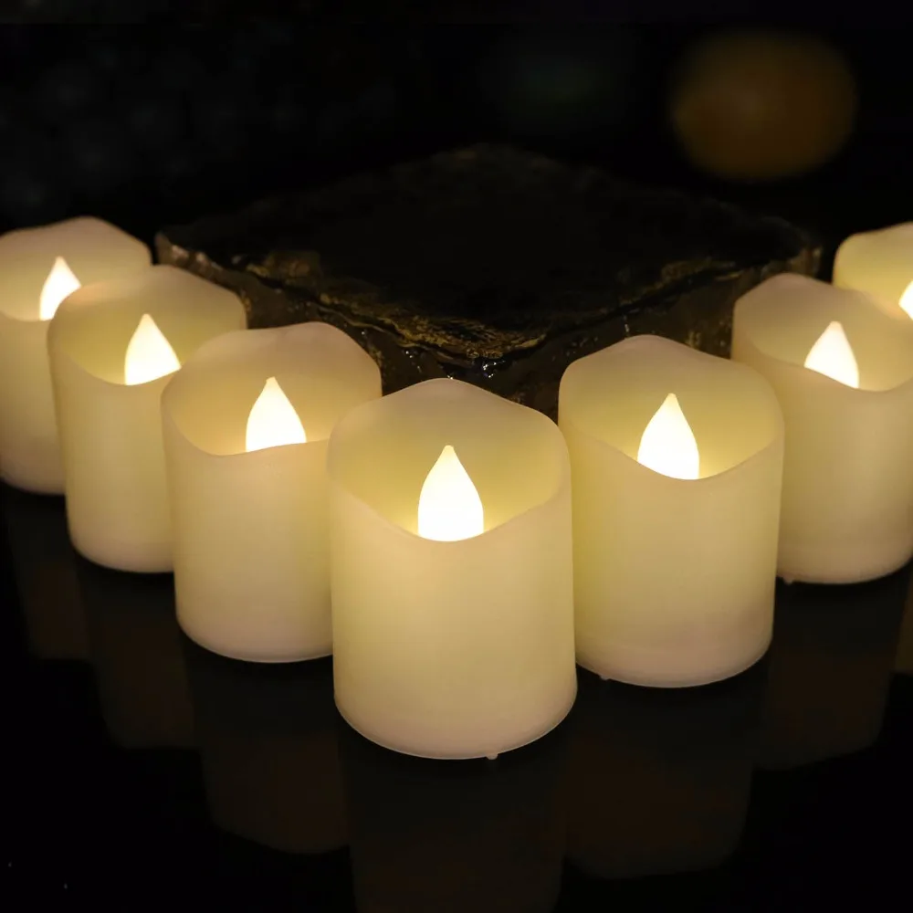 Battery operate led tea light yellow flameless candles remote control led tea light