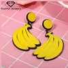 Simple Cartoon Punk Summer Fashion Style Big Acrylic Banana Shape Fruit Stud Earrings For Women Cheap