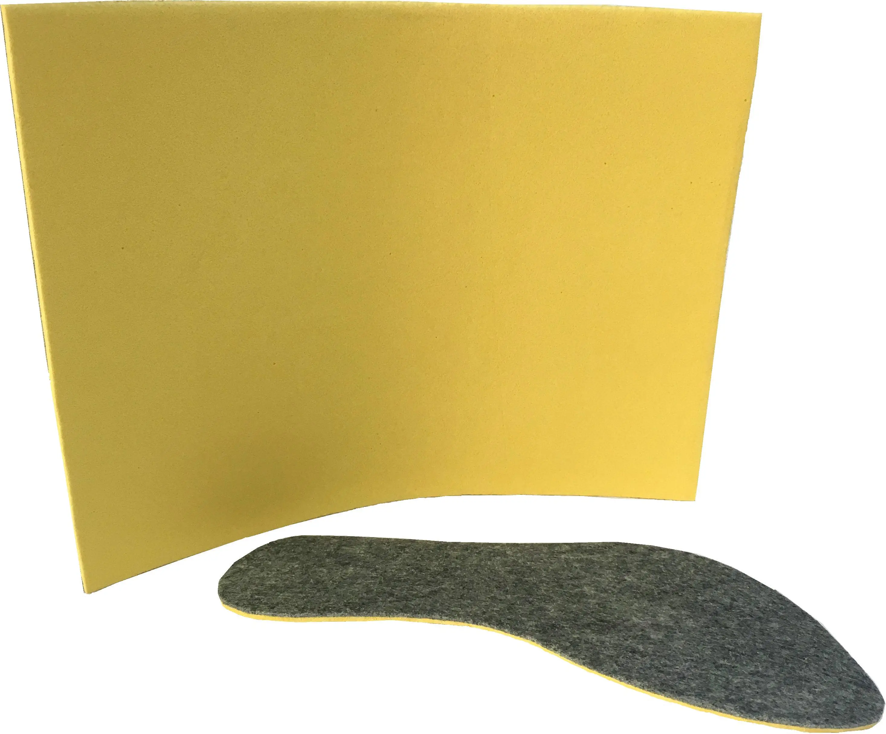 
China shoe material factory making non woven insole board with yellow EVA foam 
