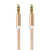 3ft 3.5mm aux plug audio cable for speaker phone,braided cable with metal tip