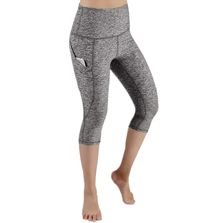 

women athletic sports wear high waist gym sport workout fitness capri yoga pants with pockets