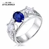Custom engagement created Oval sapphire 925 sterling silver ring with stone blue sapphire mens ring