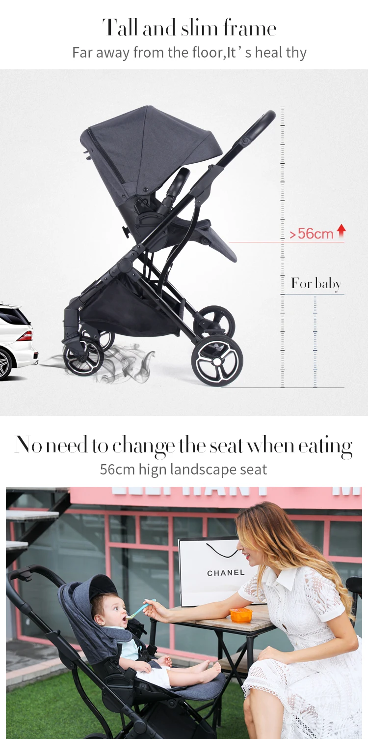 Hot Selling Reverse Baby Stroller Two Way Pushing And Can Face To Face