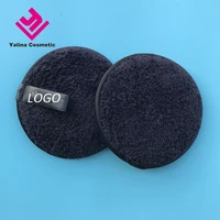 

Bamboo Charcoal Black Microfiber Material Make Up Remover Puff