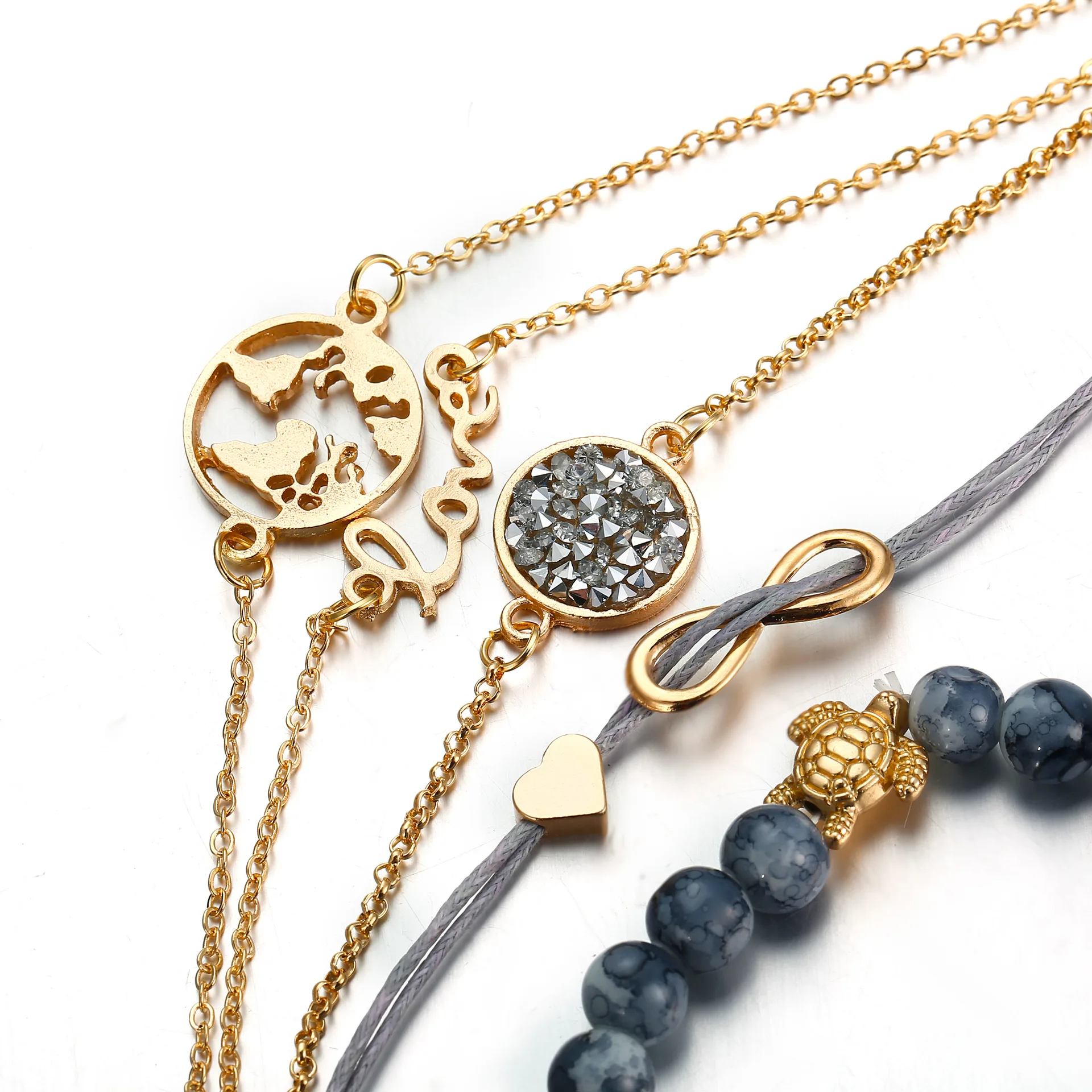 

Bohemian Turtle Charm Bracelets Bangles For Women Fashion Bracelets Sets