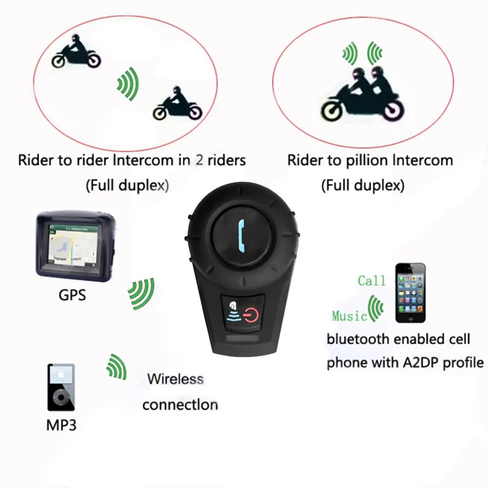 Freedconn 500m BT Intercom Headset Bluetooth Motorcycle Helmet Interphone GPS 