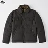 Top quality hot selling rib storm cuffs mock neck zip and button-up custom men's winter jacket