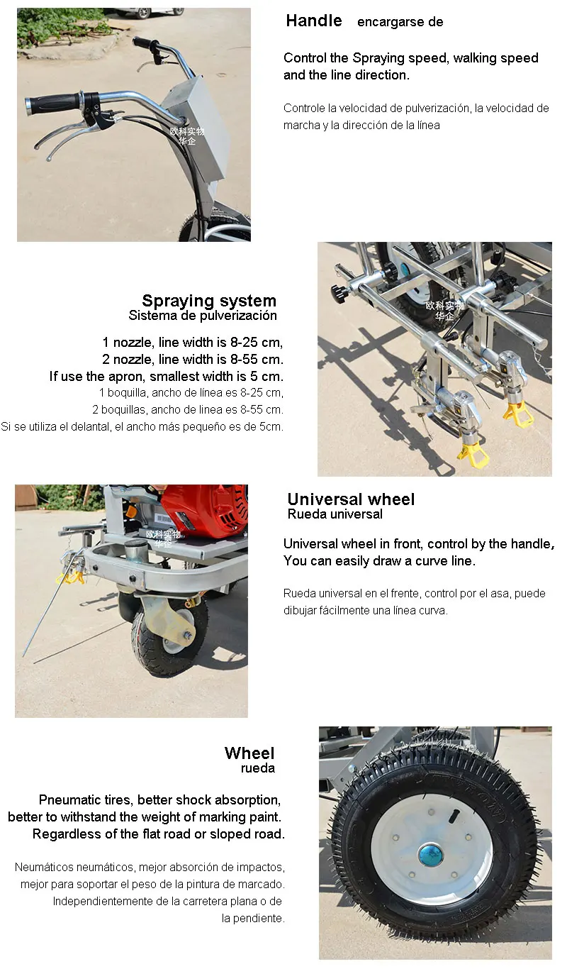 Hand push double nozzle cold paint road marking machine for sale