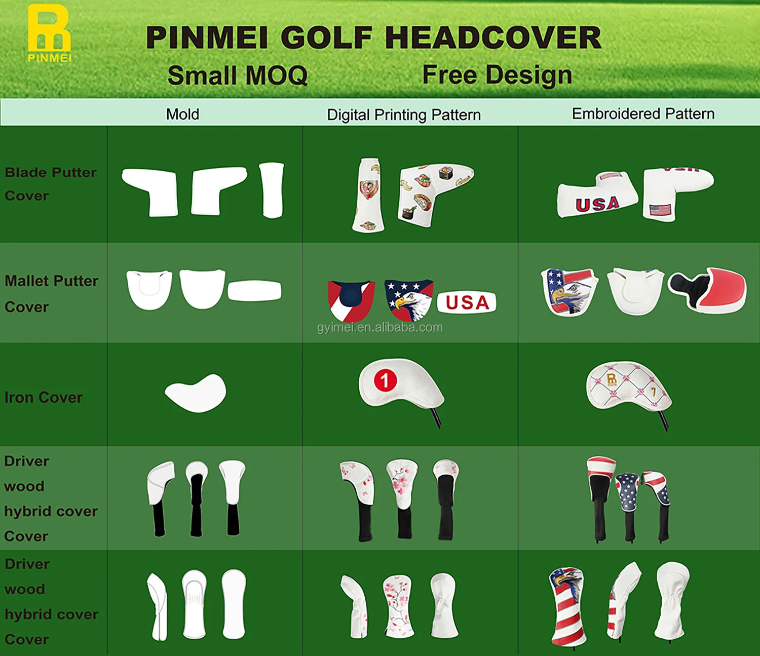 High Quantity Custom Golf Club Iron Head Cover Golf Iron Head Covers