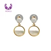 AIDAILA New Arrival Gold Hoop Sea Shell Earrings Circle Pendant Ladies Earrings
