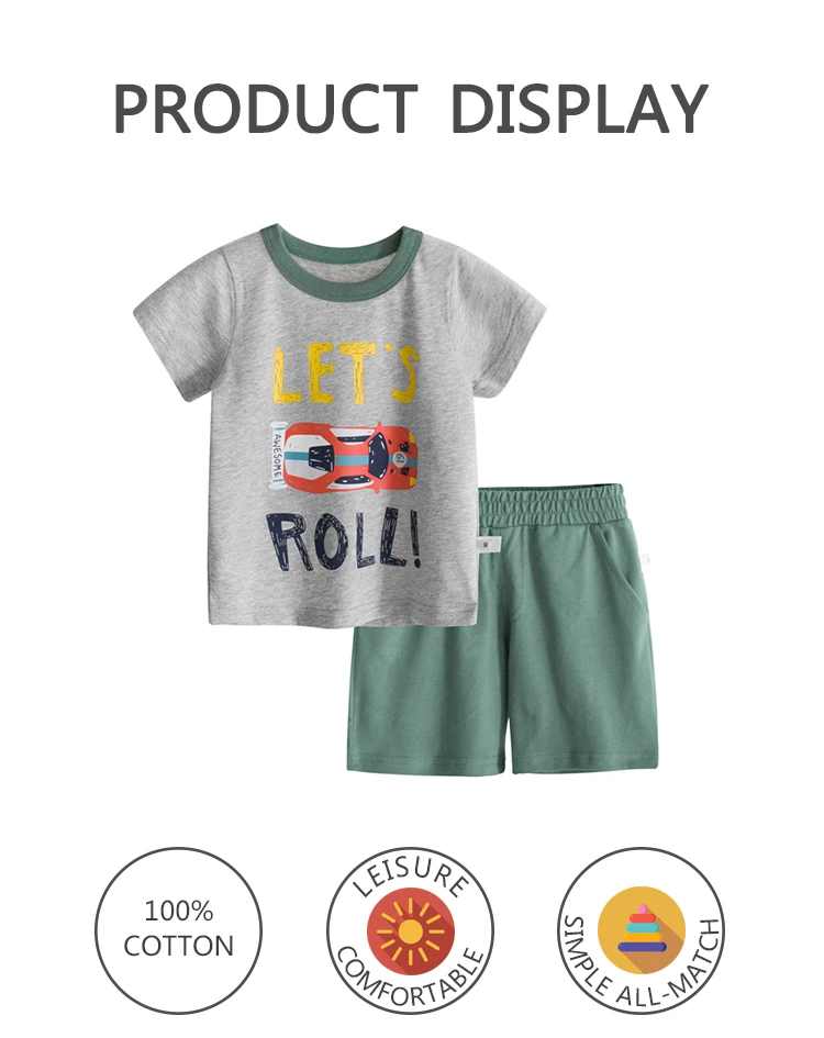 Branded Kids Clothes Boys 100 Cotton Knitted Children's Clothes Sets