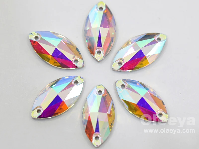 Colorful 5A Quality 13*18mm Pear Shape Crystal ab Sew on Gems Rhinestone Stone for Wedding Dress Bridal Gown Decorations