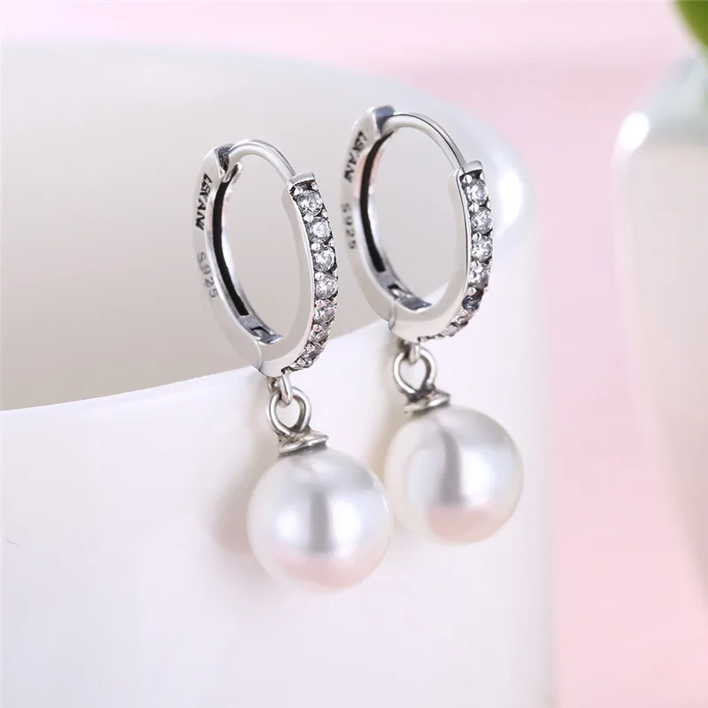 

925 Sterling Silver Earrings Opal Pearls Drop Earrings For Women and Girls