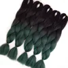 2018 fashion wig Europe /America/Africa women black and green jumbo braid