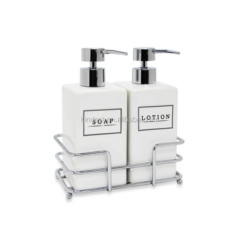 bathroom soap and lotion dispenser set