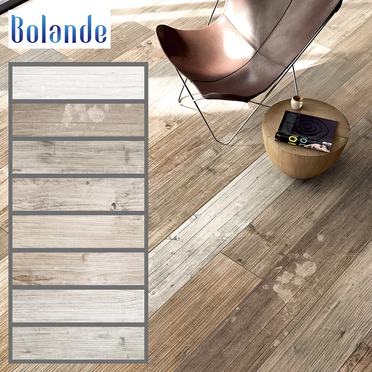 
Bolande matt surface non-slip wood look porcelain tiles brown grey white indoor wooden look antique glazed tile 