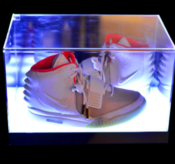 Factory Direct Clear Acrylic Plexiglass Led Light Shoe Display Box