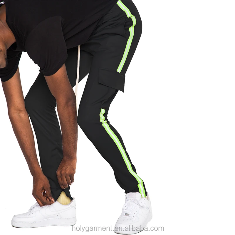 black and lime green joggers