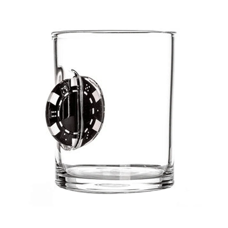 

Clear Unique Poker Chips Whiskey Glass Mosaic Glass Liquor Glass