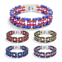 

Fashion Design Metal Bike Chain Colourful Bangle Power Equilibrium Quantum Science Bracelets