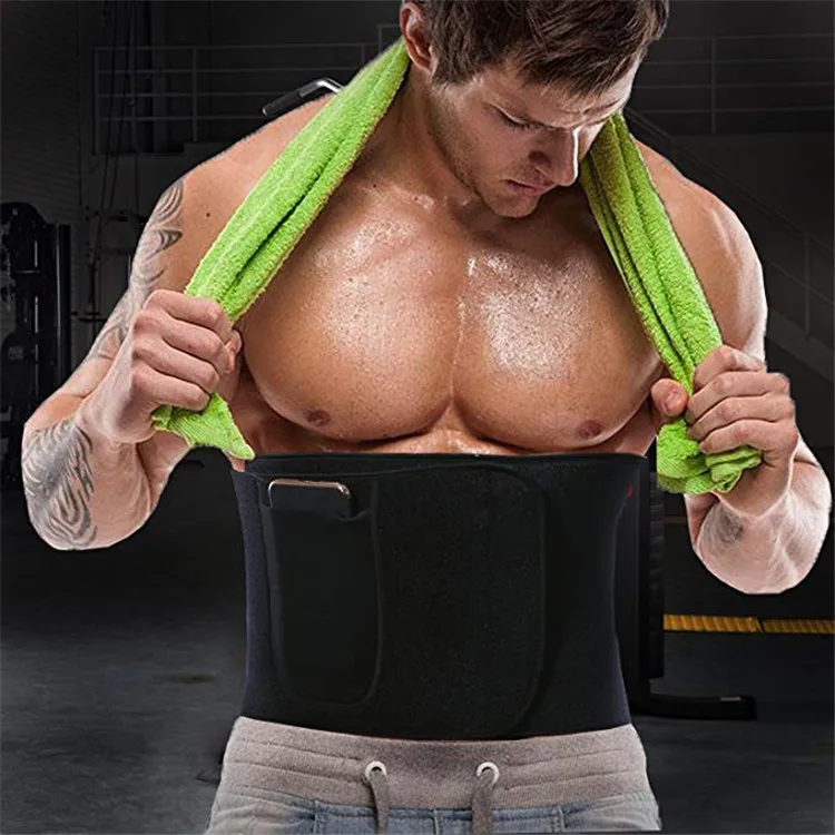 

Men Women Sweat Out Lumbar Back Support Exercise Belts Brace Slimming With Phone Pocket Waist Trainer