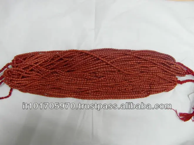 
6-6.5mm AA Quality Italian Natural Red Coral Drum Beads 
