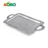 Hot Sale Rectangle Stainless Steel Big Serving Tray with Handles