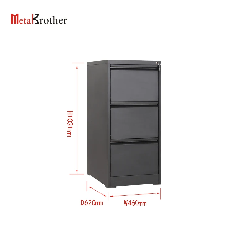 office Black Panana Metal Lockers Cabinet Storage Cupboard Steel Lockable 3 shelf for home etc. workshop