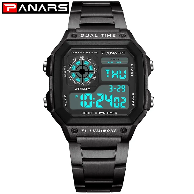 PANARS High-end men's outdoor sports and leisure watches digital display chronograph men's business waterproof electronic watch