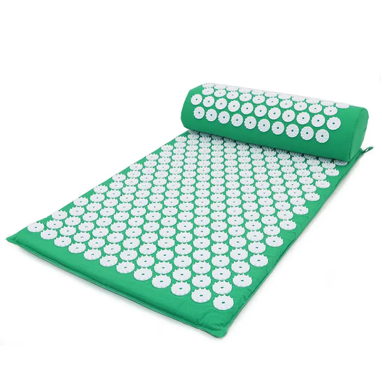 Acupressure nail yoga mat and pillow set kit for back/neck pain relief and muscle relaxation