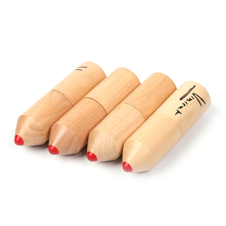 Promotional customized logo 3.5 inch 12pcs  color pencil set  in Wooden tube for kids