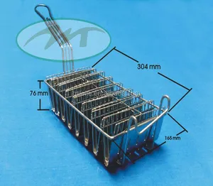 High quality China Cooking Tool 8 Cells Stainless steel 304 Taco Shell mesh fry basket manufacturer