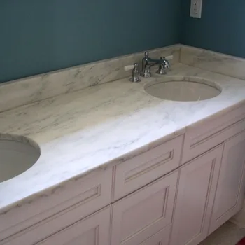 One Piece Bathroom Sink And Countertop With Carrara White ...