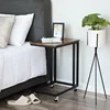 Corporate Furniture Manufacturers Cheap Wooden Side Tall C Shaped Side Table Vintage Table With Wheels