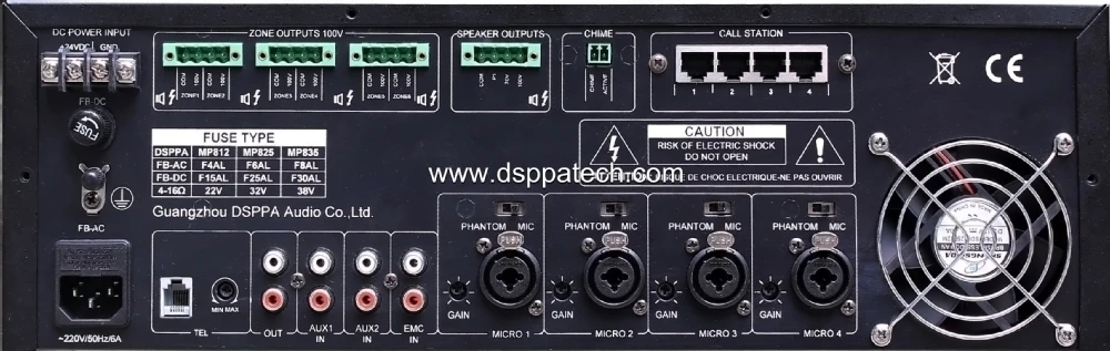 6 Zones Remote Paging System Pa Mixer Amplifier With Usbbluetooth