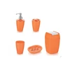 New style orange color bathroom set accessories household cleaning plastic bath accessory sets