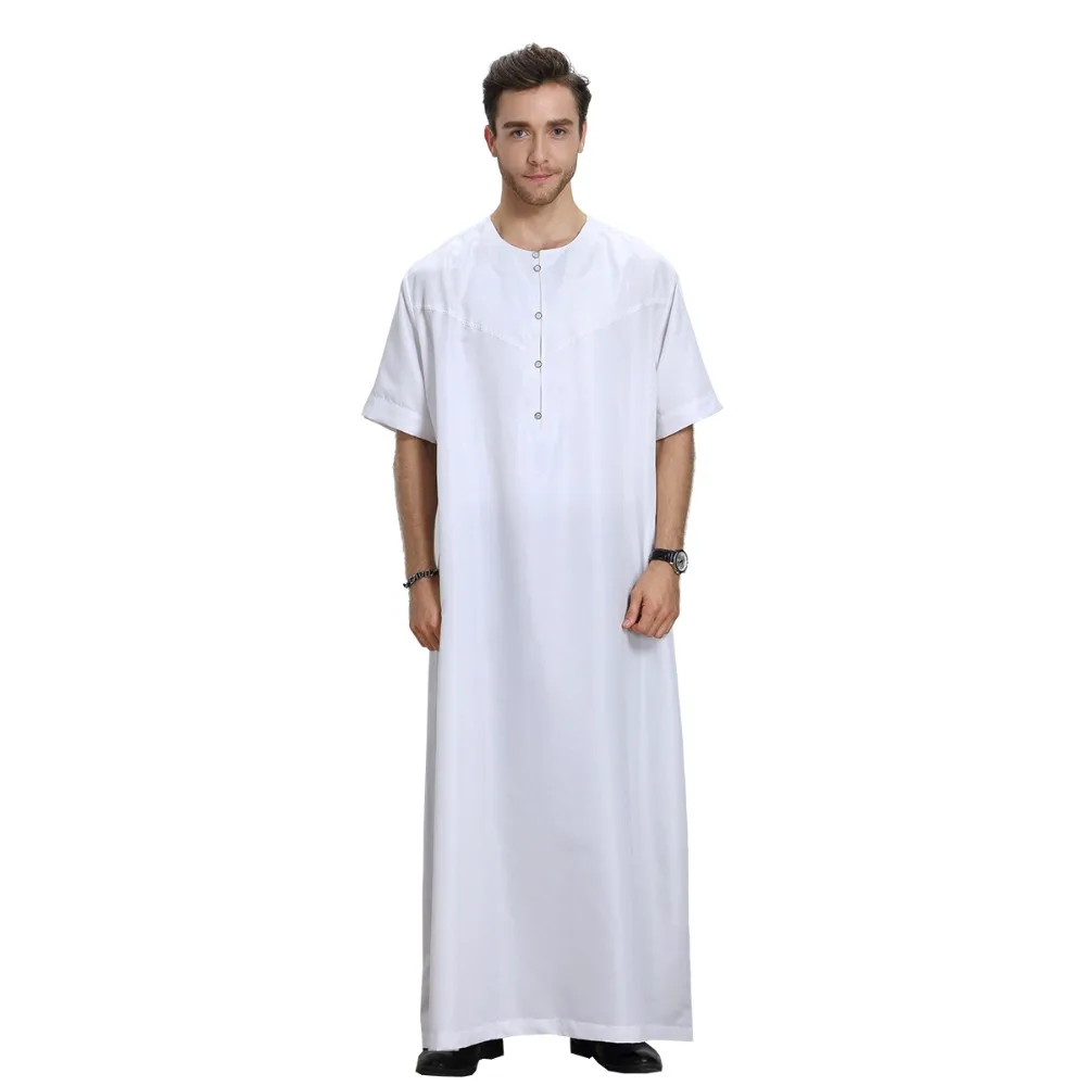 

arab middle east polyester short sleeves pure color man muslim abaya