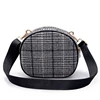 2019 New Products Korean Style Plaid Small Round College Wide Shoulder Strap Wind Casual Bag Female Plain Shoulder Bag