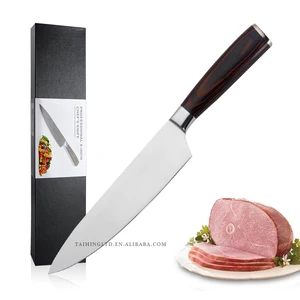 Image of Pro Kitchen 8 Inch Chef Knife With Pakka Wood Handle