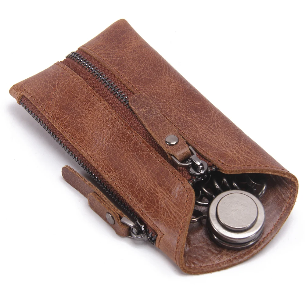 
New Compact Organizer Genuine Leather Car Key Holder Wallet 