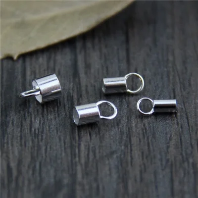 

925 Sterling Silver End Caps Clasps for Leather Bracelet Necklace Jewelry Making Accessories