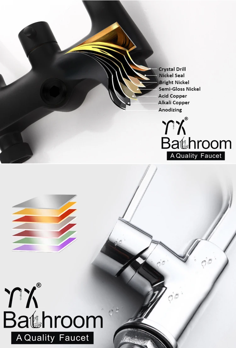 Basin sink faucet with filter cartridge Square column copper chrome single hole single handle Lifting basin faucet