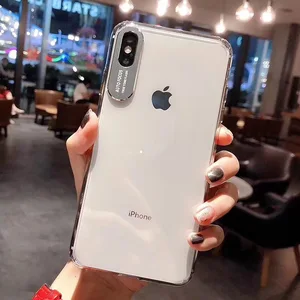 Crystal Clear TPU Camera Protection Case iPhone 7 8 X XR Max 6s Plus